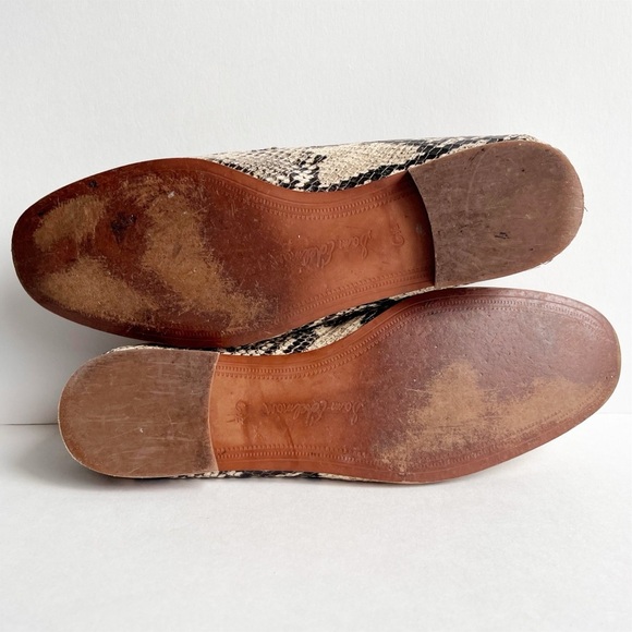 Sam Edelman Loraine Bit Loafer 6.5 neutral reptile snakeskin leather flats shoes - Picture 11 of 13